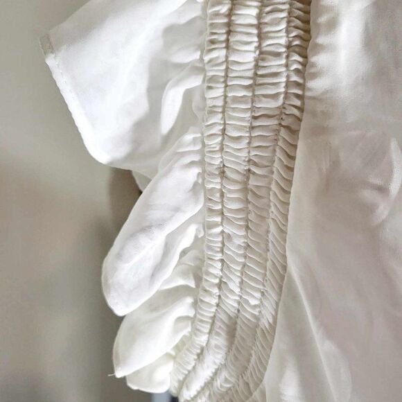 Prelove Current Air Los Angeles small white top with ruffle sleeves. - Picture 8 of 11